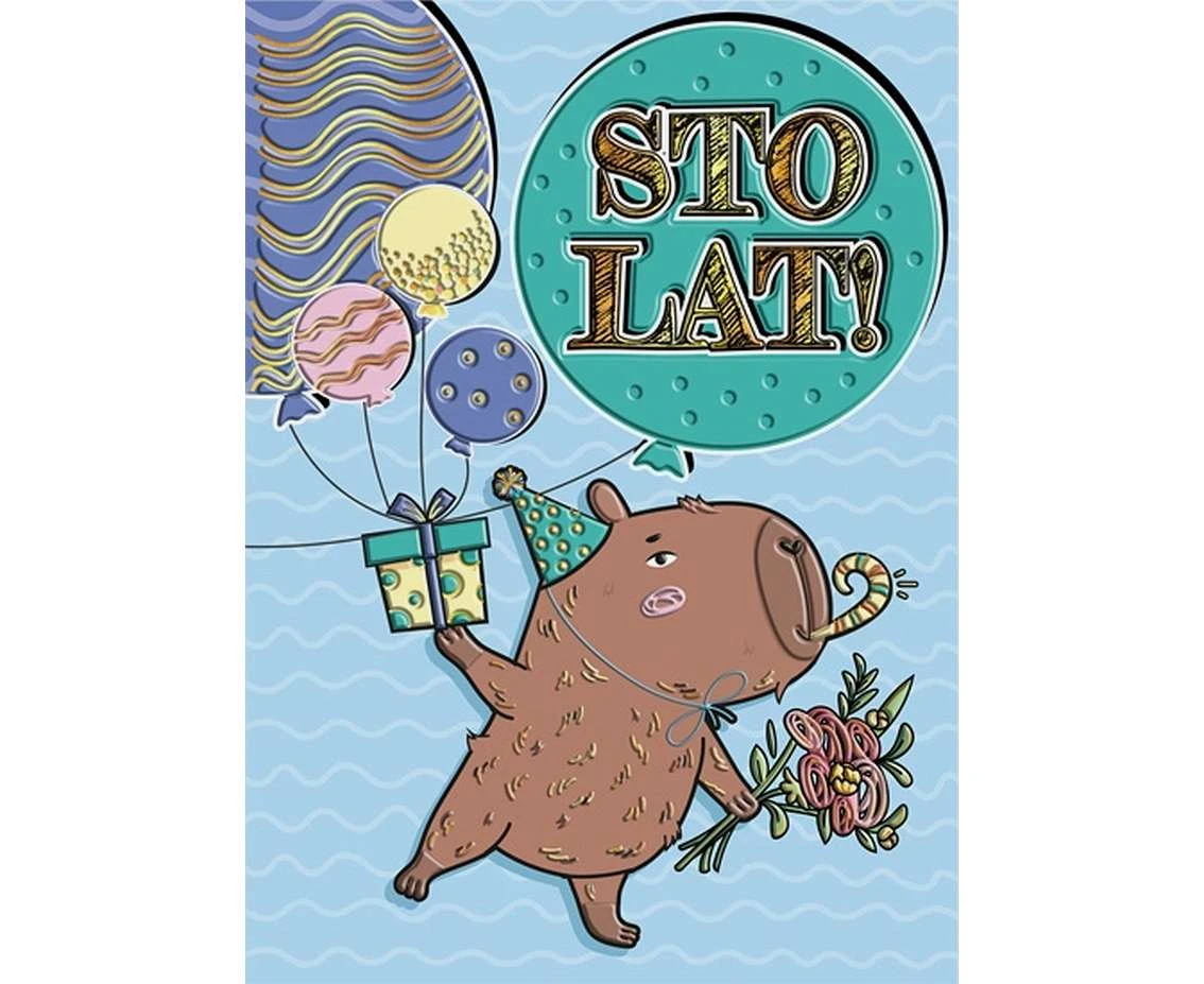 Greeting card CARD A5 Capybara acrobat